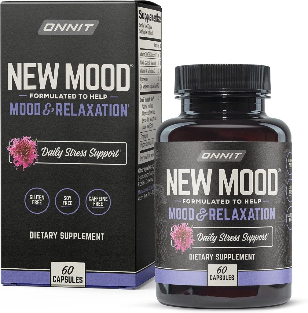 ONNIT New Mood - Stress Relief, Sleep and Mood Support Supplement, 60 Count