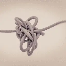 A wire with a knot on it.